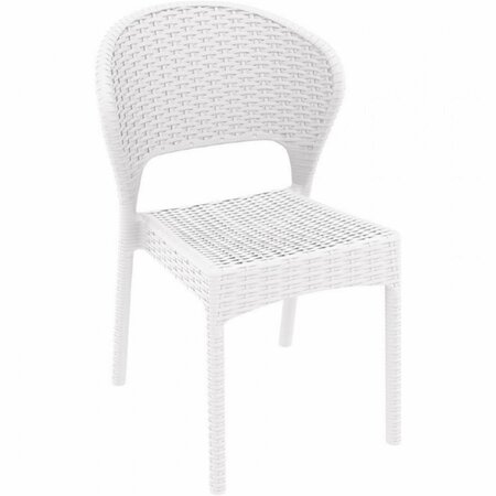 SIESTA Daytona Resin Wickerlook Dining Chair White, 2PK ISP818-WH